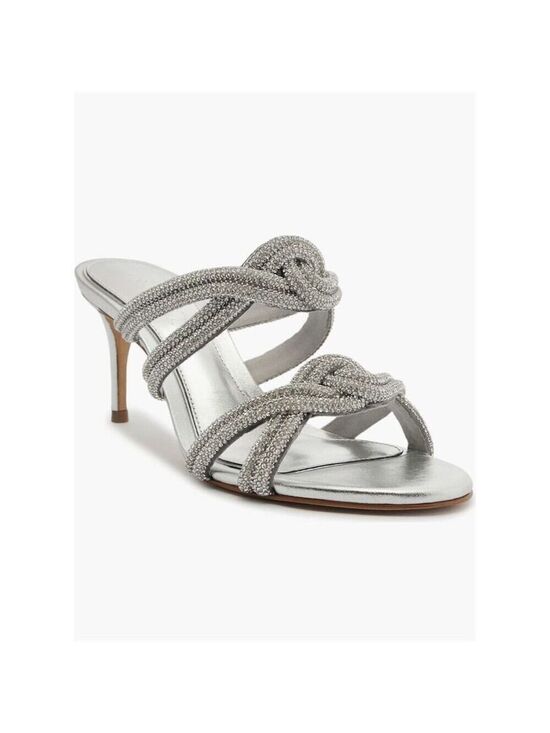 Schutz Shoes - Schutz Women's Silver Jocelyn Mule Sandal with Crystal Embellishments 39.5